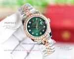 AAA replica Rolex Datejust green face rose gold two-tone stainless steel Citizen mechanical watch 